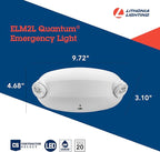 Lithonia Lighting Quantum Emergency Light, Contemporary Commercial LED Emergency Lights with 2 Aimable Lamp Heads, Ceiling or Wall Mount, White Thermoplastic, 120/277V Dual Voltage (ELM2L M12)