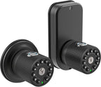 BOTHSTAR Double Sided Keyless Door Knob Lock with Fingerprint and Keypad, Smart Doorknob with Dual Cylinders for Exterior or Interior Door(Double Sided Fingerprint Matte Black)