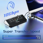 P9R PRO USB C Hub Ethernet, 10Gbps Laptop Docking Station 10-in-1 with USB-C & 2 USB-A 3.2 Data, LAN, 4K@60Hz, 2 USB A 2.0, PD 100W, SD/TF Ports, 3.28FT USB C Docking Station for PC, iPhone 17, Mac
