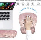 Ergonomic Mouse Pad Wrist Support and Keyboard Wrist Rest Set with Coasters, Non-Slip PU Base, Easy Typing & Pain Relief for Computer Laptop Home Office, Cute Cat Face Smile Meow