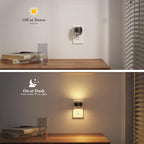 JandCase LED Night Light, Bubble Night Lights Plug into Wall, [2 Pack]Night Light Warm White 3000K & 5 Brightness Levels, Dimmable Nightlight with Dusk to Dawn Sensor for Bathroom Hallway Bedroom