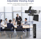 NexiGo Zoom Certified, N950P (Gen 2) 4K Zoomable Webcam, RF Remote, Sony_Starvis Sensor, 5X Digital Zoom, Pro Web Camera with Dual Stereo Mics