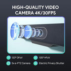 Yealink 4K USB Video Conference Camera - 120° Wide Angle, Microphone, Speaker, Auto Framing, for PC Meetings, Microsoft Teams & Zoom