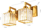 FDPBY Modern Bathroom Vanity Light 2-Lights Gold Crystal Wall Lamp Bathroom Modern Crystal Vanity Lighting