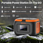 Portable Power Station with Foldable Solar Panel Charger 30W, 120W Camping Power Bank with AC Outlet, 110V Battery Pack for Laptop Smart Devices RV Outdoor Travel Hiking Fishing Power Outage Backup