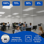 2x4 LED Flat Panel Light Drop Ceiling Office Fixture, 6500LM, Selectable Features, 30W/40W/50W/60W/72W, 3000K/3500K/4000K/5000K/6500K, Dimmable (0-10V), Dustproof ETL