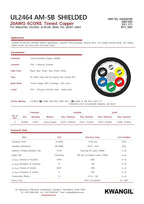 KWANGIL 6C 20AWG AMSB Shielded Cable Wire (UL2464) - Highly Flexible Str TC, PVC Ins, OS+TC BRD, PVC JKT for CNC Machine, Stepper Motor, VFD Spindle (Matte Black 50FT)