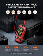 AstroAI Car Battery Tester, 12V/24V Digital Automotive Meter Diagnostic Tool,100-2000 CCA Load Capacity, for Preventive Maintenance Truck, RV, Marine Vehicle, and More