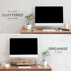 Anji Mountain Monitor Stand - Desktop Organizer & Laptop Riser, Ergonomic Monitor Riser, Space-Saving Monitor Stand for Desk, Durable Construction, Easy Assembly, Ideal for Home & Office,Natural
