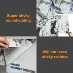 Wall Panels Peel and Stick，PVC Imitation Artificial Marble Tiles Sticker，10 pcs 23.6" L x 11.8" W，Heat-Resistant Backsplash Tile，Ideal for Kitchen Bathrooms Living Rooms Bedrooms.
