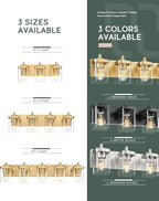 METWET Bathroom Light Fixtures, 30" Brushed Gold Vanity Light, 5-Light Modern Wall Sconces with Square Clear Glass Shade, Vanity Lighting Fixtures Over Mirror, VL194-BG-5