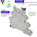 3Pcs 24V Miniature Relay for PLC Controller 24VDC and 24VAC Relay SPDT 6Amp with LED Light Socket 41F-1Z-C4 Spring Terminals Push in Socket No Need for Screw