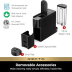 CHULUX RectoCafé Espresso Machine for Nespresso Original Capsule Pod, 20 Bar Professional Italian Pump Coffee Machine, Extra Mini Espresso Maker for Home & Office, Black