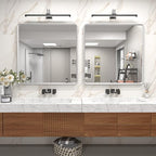 36x36 Square Silver Bathroom Mirror, Silver Metal Framed Mirror, Rounded Rectangle Bathroom Vanity Mirror, Anti-Rust, Shatterproof