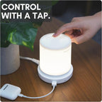 Macally Small Bedside Lamp with USB Ports (USB C + A) - Fast Charging Bedside Light and 3 Way Dimmable Touch Lamp for Nightstands - Great as a Night Light and Charger for Bedrooms