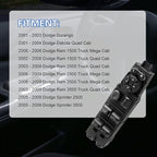 LCWRGS Master Power Window Switch Fits for 2002-2010 Dodge Ram 1500 2500 3500, 2001-2004 Dakota, 2001-2003 Durango, 2005-2009 Sprinter 2500/3500, 56049805AB