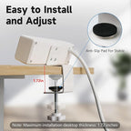 Desk Clamp Power Strip with 6 Feet Extension Cord,45 Degree 3-Prong Thin Flat Plug, 2 Widely Spaced AC Outlets,2 USB Port (20W PD USB-C & 18W QC3.0 USB-A) Desk Edge Mount Power Strip,16AWG, ETL Listed