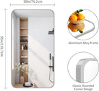 FORBATH 30x55 Inch Silver Bathroom Mirror for Over Sink, Large Rectangular Wall Mirror with Metal Frame, Rounded Corners for Bathroom, Bedroom, Entryway Decor (Horizontal or Vertical)
