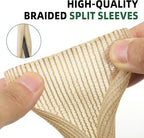 Split Wire Loom Tubing, Cable Protector Sleeve, Braided Cable Management for TV/Computer/Home Theater/Engine Bay, Cord Protectors from Pets No Chew (Wood Color, 1"-10ft)