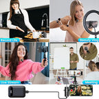 4 in 1 Wireless Lavalier Microphone for iPhone/USB C Android/Camera/Laptop PC,Mini Microphone 2.4G Ultra-Low Delay with Noise Reduction Cordless Lapel Mics for Video Recording, Vlog, YouTube, TikTok
