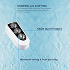 Hibbent Bidet Attachment for Toilet with Self Cleaning Dual Nozzle, Hot and Cold Water Spray Non-Electric Mechanical Toilet Seat Bidet for Rear or Female Washing Sanitizing, Black