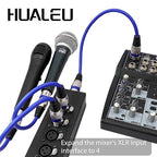 HUALEU 3Pin XLR 1 Male to 4 Female Splitter,4WAY XLR Four-Input and one-Output Parallel Connection Adapter,Four Microphone inputs Converted to one Output,4 in to 1 Out Aduio Splitter