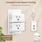 SURAIELEC Remote Control Outlet, Wireless Light Switch - Keychain Remote, 15 AMP, 100FT Range, No Interference, Remote Light Switch Kit for Lamp, Fan, Christmas Tree Light, Household Appliance