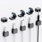 10 Pack Magnetic Cord Organizer Holder, Adjustable Cable Clips, Strong Adhesive Desk Cable Management Clips for Nightstand, Office, Car, Easy Open Design for Tidy Wire Organization