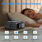 Gelielim CD Player Alarm Clock Radio, CD Players for Home, Desktop Portable CD Player with Bluetooth,10W Wireless Charging,FM/AUX/USB/Timer/Dimmer/Remote Control, Boombox Clock Radio with CD Player