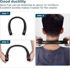 CIVPOWER Neck Fan: Portable Personal Neck Cooling Rechargeable Bladeless Fan - Hands Free 3 Speed 4000 mAh Battery USB Operated Wearable Headphone Design - for Men Women Outdoor Indoor (Black)