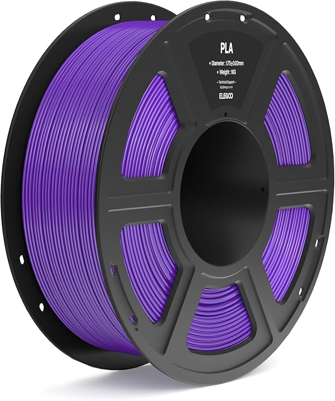 ELEGOO PLA Filament 1.75mm Purple 1KG, 3D Printer Filament Dimensional Accuracy +/- 0.02mm, 1kg Spool(2.2lbs) Fit Most FDM 3D Printers