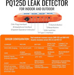 PQWT Underground Water Leak Detectors for Home and Outdoor PQ125D Wall Pipe Water Leakage Detection with Touchscreen Earphone and Carrying Case Multi Sensor Acoustic Pipeline Sound Intensifier