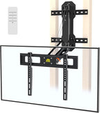 FORGING MOUNT Motorized Fireplace Pull Down TV Mount with Remote for 32-85" TVs, Electric Above Fireplace TV Wall Mount with Height Adjustable, Swivel,Tilt, Holds 88 lbs Max VESA 600x400