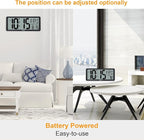 XREXS Large Digital Wall Clock, Battery Operated Alarm Clocks for Bedroom Home Decor, Count Up & Down Timer, 14.17 Inch Large LCD Screen with Time/Calendar/Temperature Display (Batteries Included)