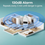2-Pack WiFi Water Leak Detector, Battery Powered Water Sensor Alarm with 130dB Siren & 3.2FT Extended Cable Probe, App Alerts, No Hub Required for Home Basement Kitchen Bathroom