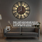 LEIKE Large Wall Clocks with Night Light Battery Operated,Silent Non Ticking,Rustic Modern Big Wood Clock for Living Room, Bedroom,Kitchen,Farmhouse,Office,Home Decor-30 Inch(Roman Numerals)