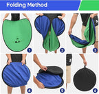 Portable Blue Green Screen Chair, 57 in Greenscreen Backdrop with Stand 2-in-1Double Sided Foldable Green Background, for Video Chats and Meetings, Photography, Photo Zoom, Streaming Games