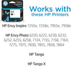 HP 64 Black Ink Cartridge | Works with Envy Inspire 7250e, 7950e, Envy Photo 6200, 7100, 7200, 7800, 7900, Tango Series | Eligible for Instant Ink | N9J90AN