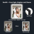 YEELAIT 36x30 Inch LED Bathroom Mirror with Lights (Front Lit and Backlit) Black Framed Lighted Vanity Mirror for Bathroom Wall Dimmable Anti-Fog Memory Tempered Glass Horizontal/Vertical