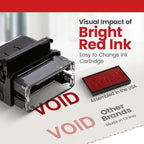 Promot Void Self Inking Rubber Stamp - Refillable Stampers for Office - Business, Accounting, Bookkeeping, Coding, Legal, Notary, Work, Ordering, Inventory Stamps - Red Ink
