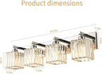 FDPBY Modern 4-Light Chrome Crystal Bathroom Vanity Light Fixtures