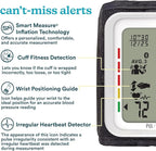 Homedics 700 Series Wrist Cuff Blood Pressure Monitor for Home Use, One-Touch Operation, Accurate Results, 2 Users, with Bluetooth Wireless Technology to The Homedics Health App (Smart)