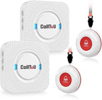 CallToU Wireless Caregiver Pager Smart Call System 2 SOS Call Buttons/Transmitters 2 Receivers Nurse Calling Alert Patient Help System for Home/Personal Attention Pager 500+Feet Plugin Receiver