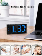 PPLEE Loud Alarm Clock with Bed Shaker,Vibrating Alarm Clock for Heavy Sleepers Hearing-impaired Deaf,2 Alarms 3-level Vibration for Weekday/Everyday Mode,5 Dimmer,5 Volume,Big Number,Power-off Memory