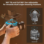 SMALLRIG Quick Release Camera Monitor Mount with Integrated NATO Rail, Field Monitor Mount, Swivel 360° and Tilt 160° Adjustable, Camera NATO Monitor Holder, Max Payload 2.5kg, HawkLock H21-4487