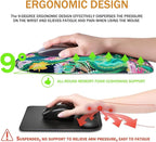 BOCHEERY Ergonomic Mouse Pad Wrist Support,Upgrade Mousepad with Massage Design,Non-Slip PU Base Desktop Mouse Pads for Pain Relief, Computer, Office & Home,12 x 8 in（F-Abstract Cactus）