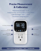 ZILLSEA Digital Temperature Controller, Heating & Cooling Thermostat Plug Outlet, –40°F~210°F, 15A 1800W, LCD Display, Temperature Controlled Outlet for Home, Greenhouse, Chicken Coop, Reptile