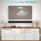 ZUOLACO Soundbar Wall Mount Bracket for Samsung, Bose, Vizio, LG, Sony, JBL, Sonos and More Sound Bar Mounts Under TV, Hold up to 33 lbs, Depth Adjustable 3.6”-6.4”, Soundbar Shelf, Black