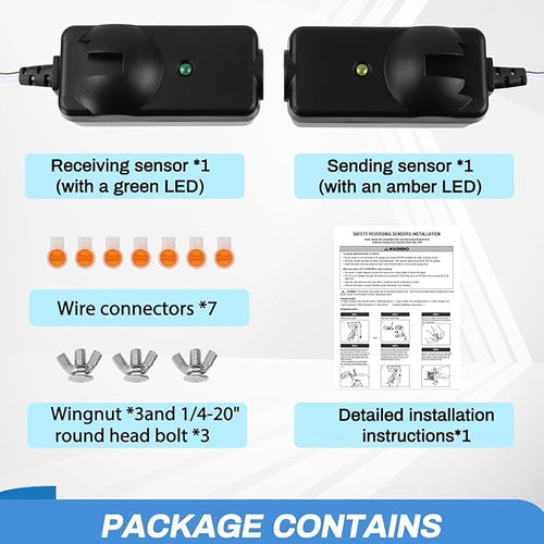 41A5034 Safety Sensor Kit, Replacement for Craftsman/Chamberlain/Liftmaster Garage Door Sensor, Compatible with Liftmaster/Chamberlain/Craftsman Garage Door openers Made After 1997