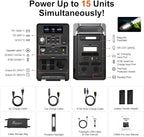 FOSSiBOT F3600 Portable Power Station, 5x120V AC Output 3600W/3840Wh LiFePO4 Battery Expandable to 11520Wh, Electrical Solar Generator for Garage, Home, Off-Grid Living, Camping, RVs